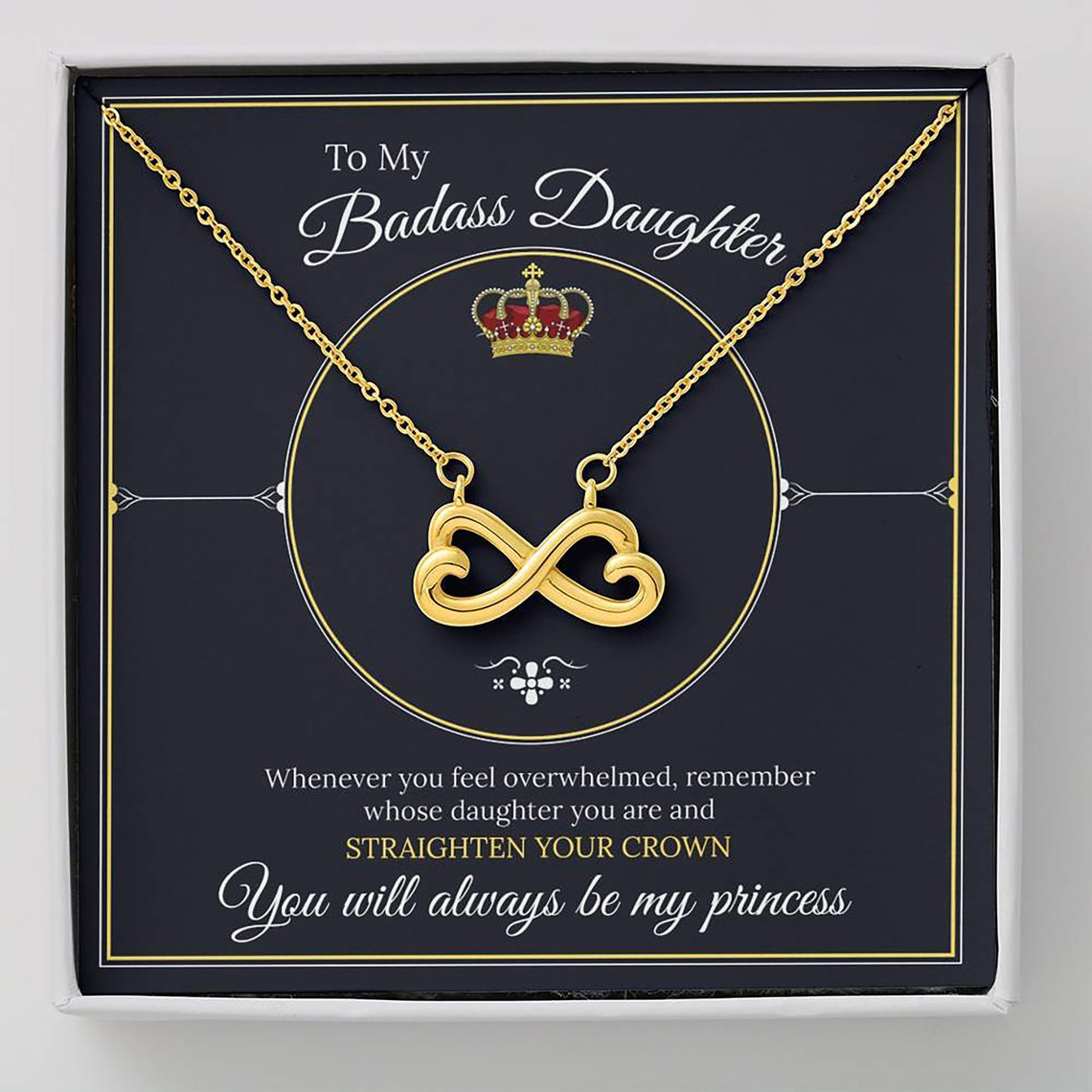 To my Badass Daughter Necklace Infinity Necklace for Badass | Etsy