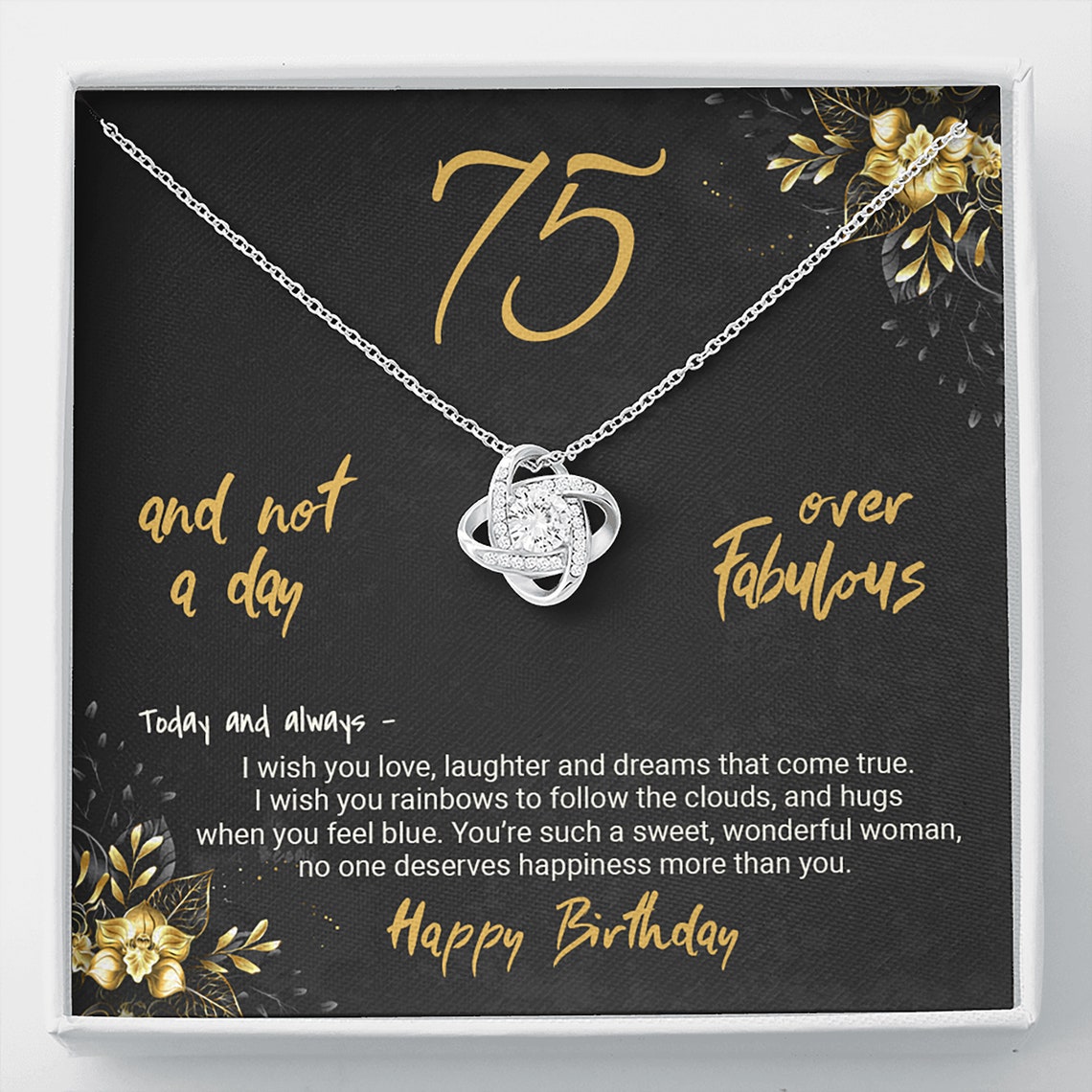 75th Birthday Gift for Women 75th Birthday Jewelry Love Knot  Etsy