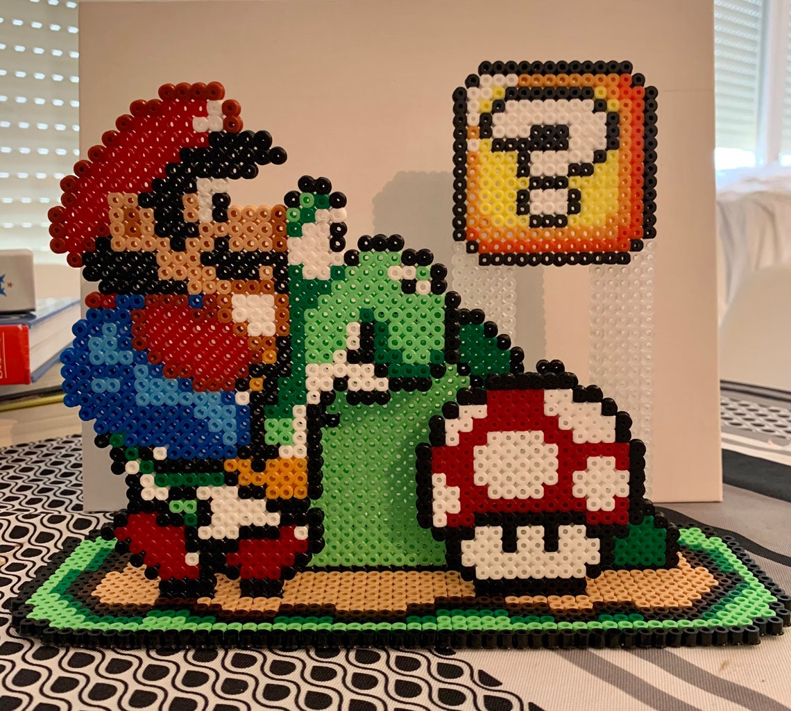 Mario et Yoshi perles à repasser Etsy France