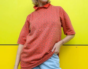 Vintage Naj Oleari Floral Print Polo Shirt - Made in Italy