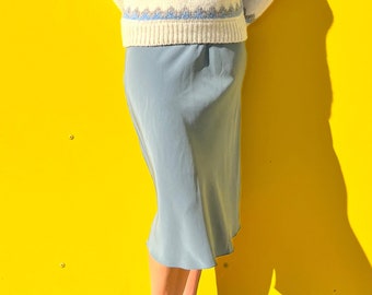 Saks Fifth Avenue Silk Slip Grey Skirt/Vintage Silk Camisole Skirt/ Dove Grey Midi Slip Skirt