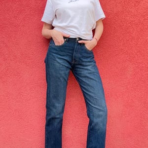 Levi’s 501 Vintage Jeans – Deep Blue Straight Leg Denim, Button Fly, W31 L34