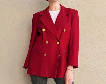 Red Blazer By Margaretha Ley Escada/ Made in Germany Escada Blazer/ Vintage Red Blazer