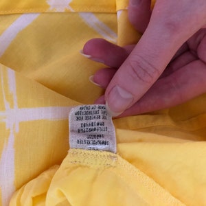 Yellow Check print Dress/ Dropped waist dress/ Vintage Boho yellow Summerdress image 10