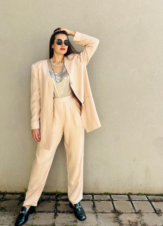 1990's Wool Pants Suit by Jones NY Women's Size 14/16, Vintage Pleated Wool  Trousers Size 14/16, Mix and Match Pleated Trousers and Blazer 