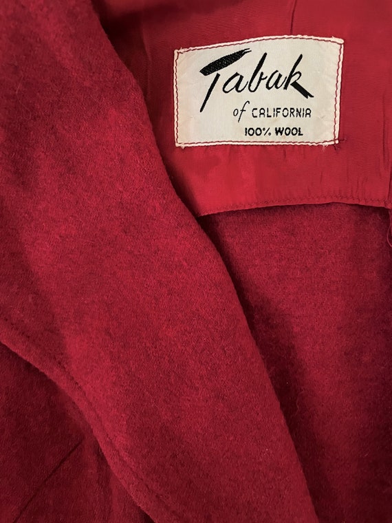 Vintage Red Wool Suit Dress/Tabak of California R… - image 9