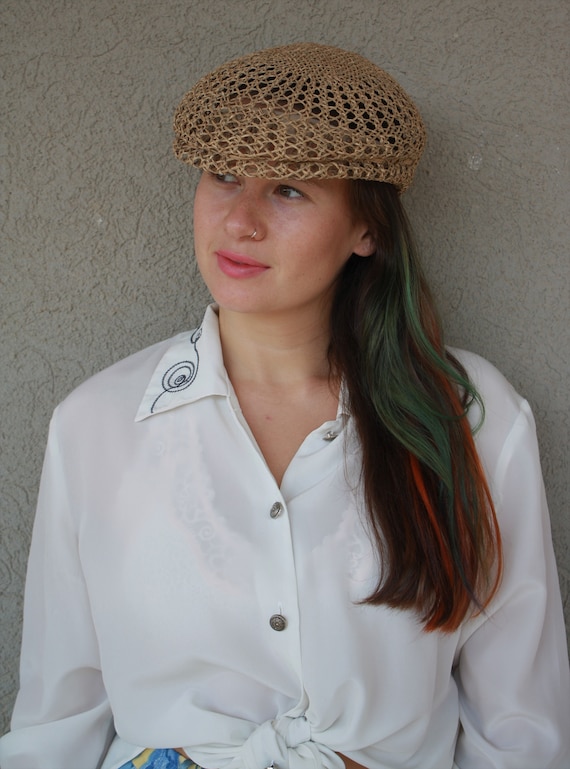 vintage straw hat, women hat, summer unisex straw