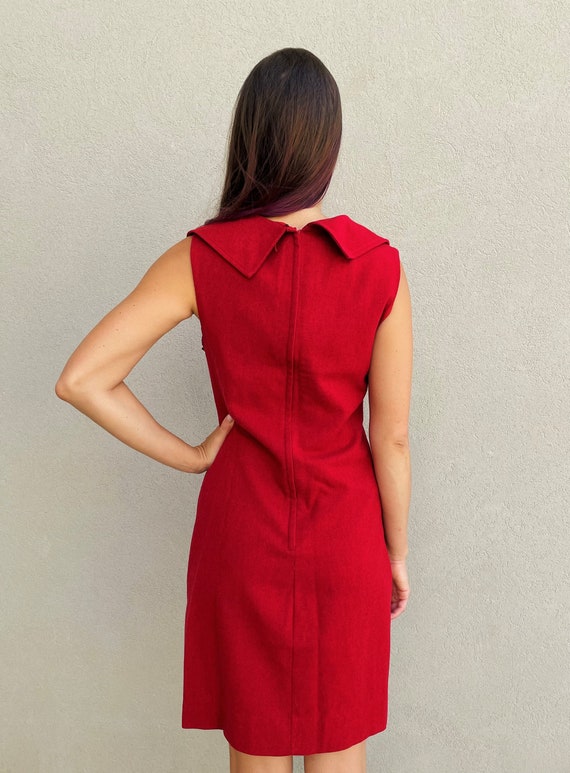 Vintage Red Wool Suit Dress/Tabak of California R… - image 4