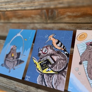 Lot de 5 cartes été Marmot in Town