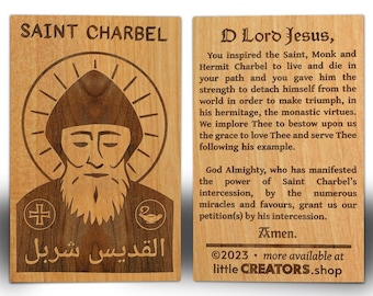 Wooden Prayer Cards - Sts Charbel, Nicholas, Michael, Francis, and Many, Many More!