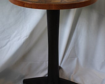 St. Benedict Medal Table - Ebonized Lower - Solid Oak, Flat Pack