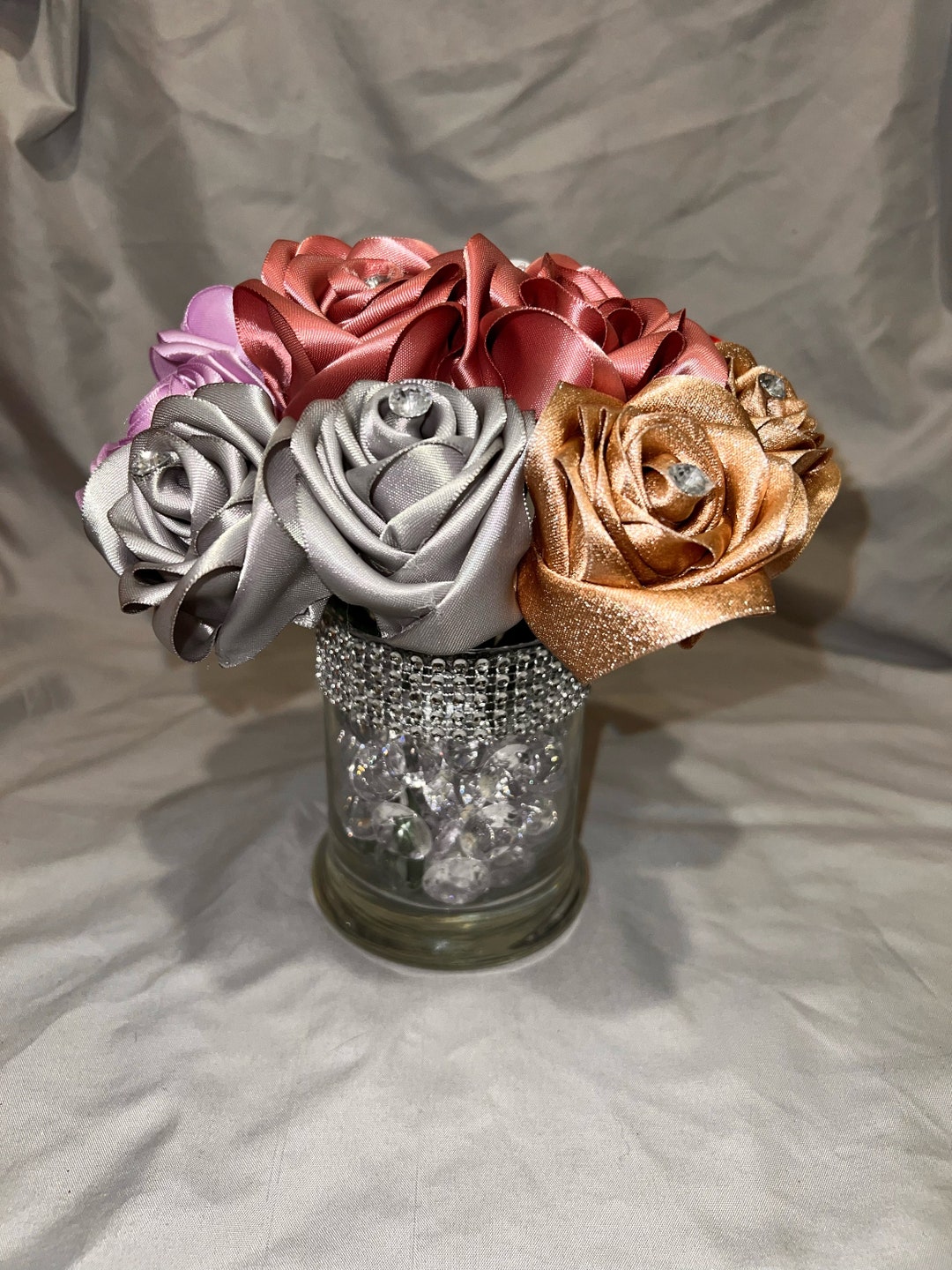 Trending Ribbon Roses Ribbon Rose Bouquet, Single Ribbon Rose - Etsy