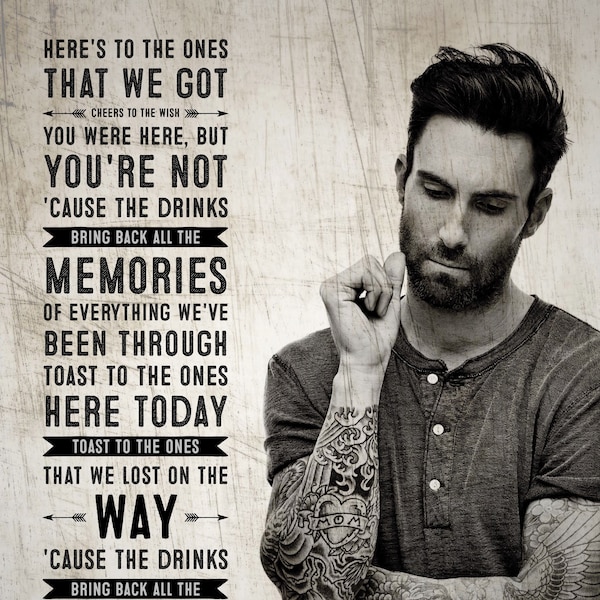 Maroon 5 lyric picture personalised