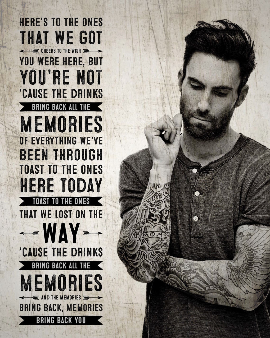 Maroon 5 Lyric Picture Personalised Etsy