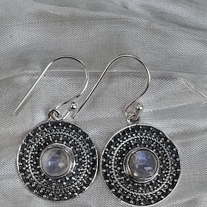 Earrings earrings hanging earrings silver moonstone