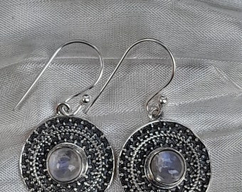 Earrings earrings hanging earrings silver moonstone