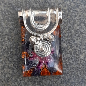Pendant for Chain Silver Glass Enamel