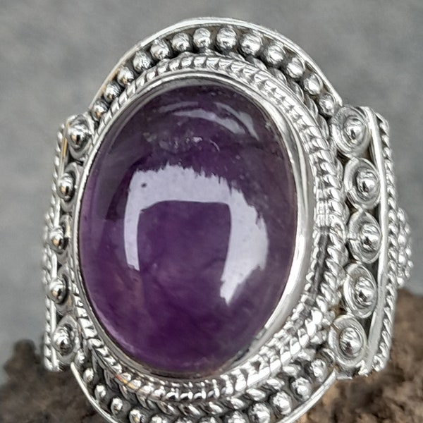 Ring Silber Amethyst, Ethno Style