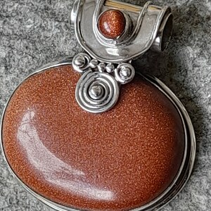 Pendant for a chain/leather strap, silver gold flow, handmade from India / Rajastan