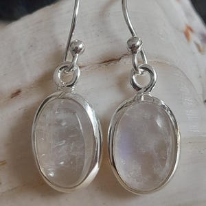 Earrings - earrings sterling silver moonstone