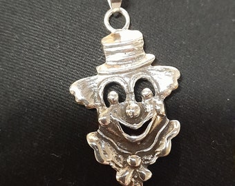 Pendentif Vintage Chat Clown En Argent 925 - Mexico - Occasion En Bon état