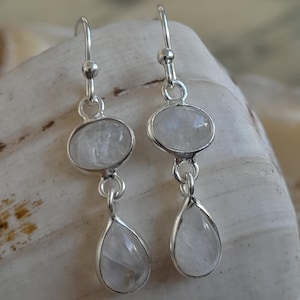 Earrings earrings 925 sterling silver with moonstone