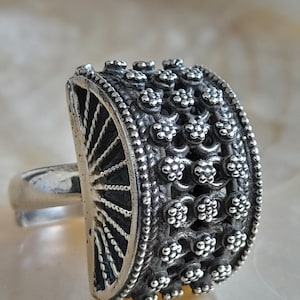 Designer Ring 925 Sterling Silver Size 53 adjustable