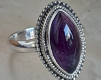 Ring Silver Amethyst Size 59