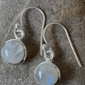 Earrings made of silver with moonstone