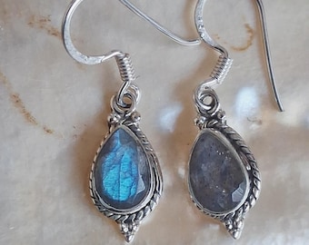 Earrings earrings sterling silver labradorite