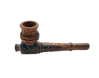 Carved wooden puff pipe