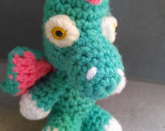 Small dragon handmade, cuddly toy, colorful dragon