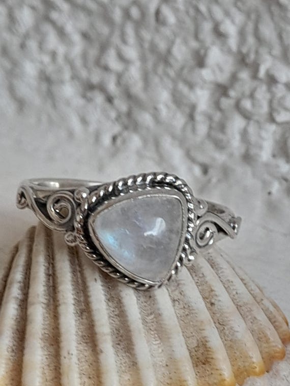 Bague En Argent Sterling Avec Pierre De Lune - Modèle BA-AR-539, Taille 60, Neuve Avec étiquettes