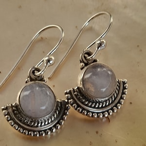 Earrings Sterling Silver Moonstone