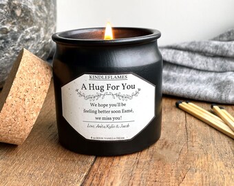 A Hug For You, Thinking Of You, Personalized Candle Gift