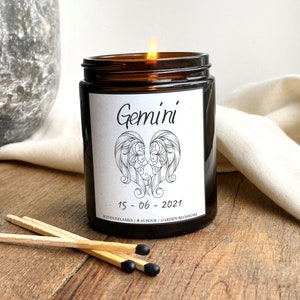 Gemini, Zodiac Sign Candle, Personalized Candle Gift