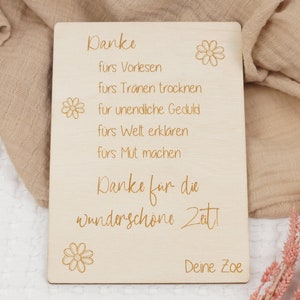 Karte aus Holz "Danke für die wunderschöne Zeit!", Abschiedsgeschenk