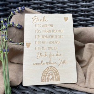 Karte aus Holz "Danke für die wunderschöne Zeit!", Abschiedsgeschenk