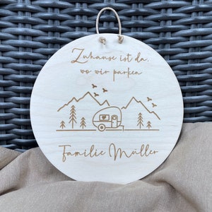 personalized camper sign made of wood, door sign for caravan with name