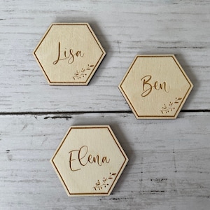 Magnet aus Holz personalisiert mit Name