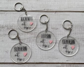 personalized acrylic keychain "Educator with Heart"