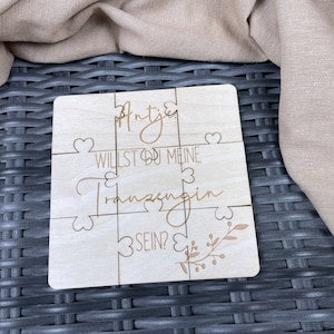 personalisiertes Puzzle aus Holz "Willst du meine Trauzeugin sein?", individuelles Holzpuzzle mit Wunschname