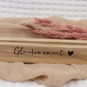 Fotohalter, Kartenhalter aus Klötzchen mit Gravur