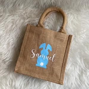 Ostertasche/ Osterkörbchen aus Jute, individuell personalisiert mit Name