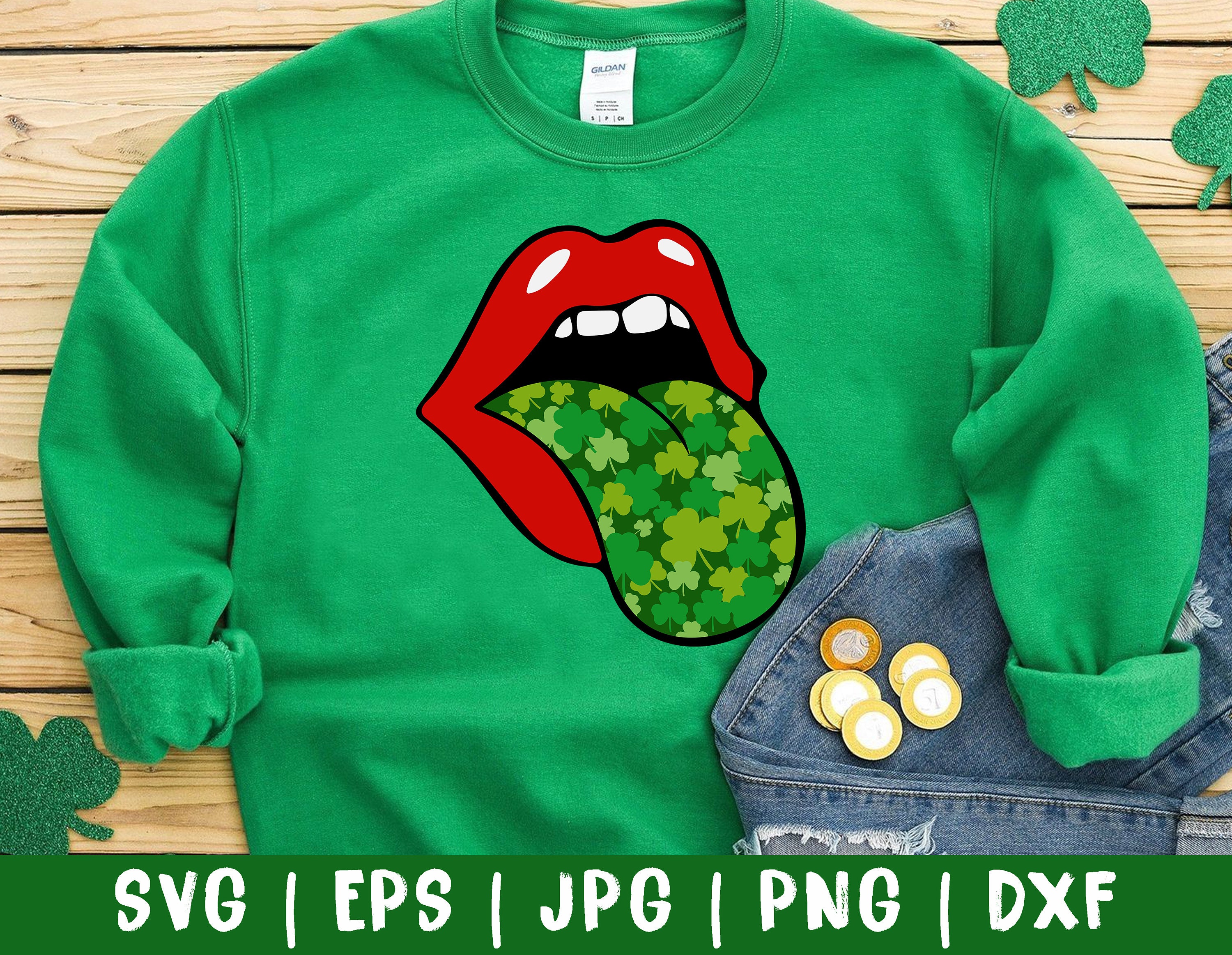 Red Lips Shamrock Svg Happy St.Patrick's day Svg Jpg Png Etsy