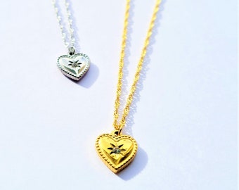 Sparkle 18K Gold Plated Heart Necklace