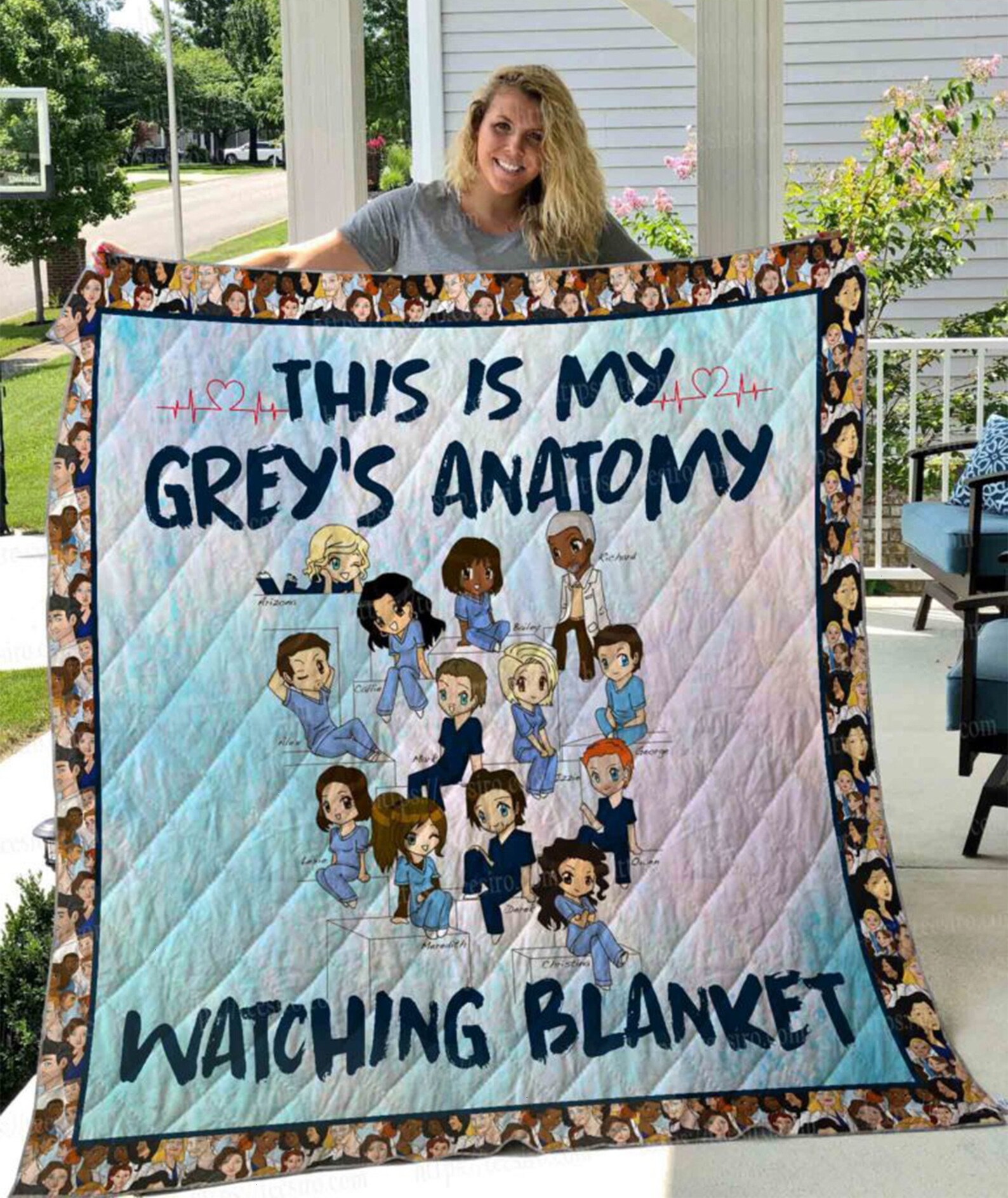 This Is My Grey's Anatomy Watching Blanket Quilt Etsy