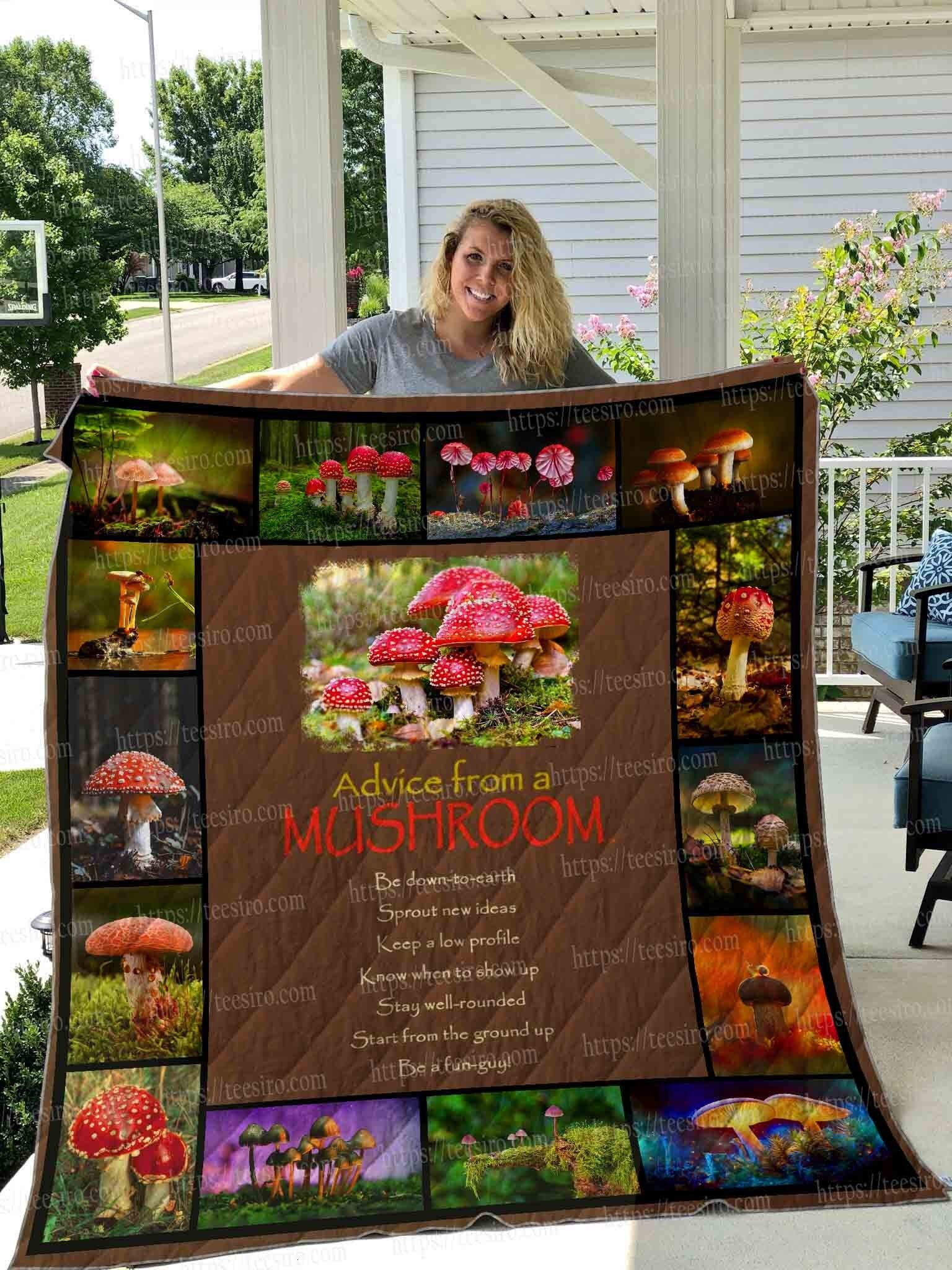 Advice From A Mushroom Quilt BlanketGift For Mushroom Lovers Etsy