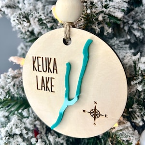 Lake Keuka Raised Ornament- Finger Lake