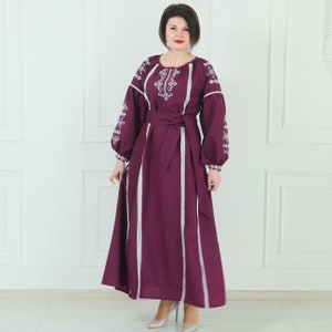 Robe brodée, robe vyshyvanka, robe ukrainienne, robe en lin « Alexis » PJ-0025